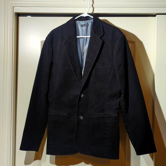 Guess Premium Black Textured 100% Cotton Two Button Sports Coat Men's Size L - Picture 1 of 10